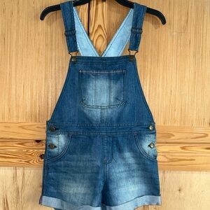 Girls Boutique Dari Denim Blue Short Overalls Sz L 12-14